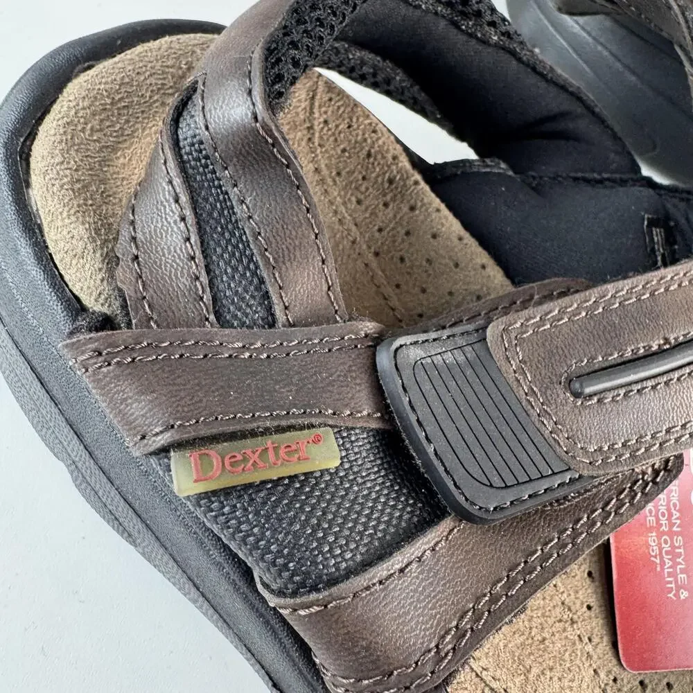 Dexter Sandals Shoes Mens Size 11 Brown Leather Strap Comfort Walking Casual